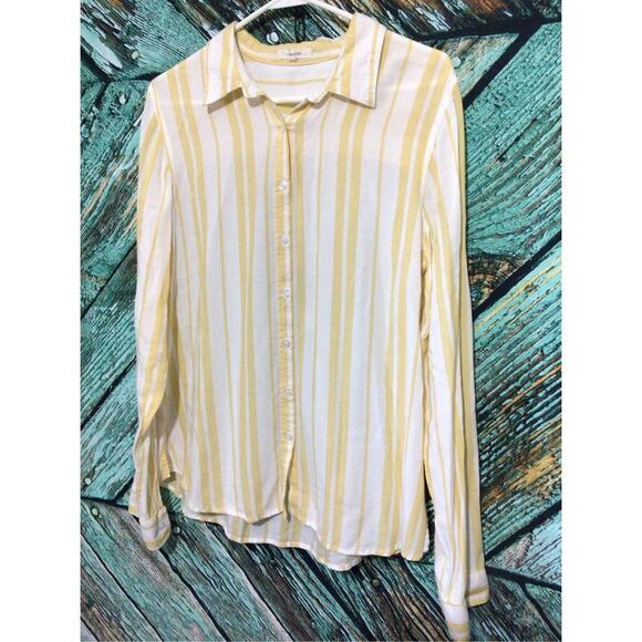 Maurice’s Size Large Gold & White Buttons Up Shirt 🍓🍇 - Picture 12 of 12